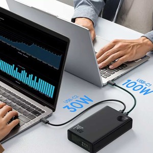 پاوربانک باسئوس مدل PPADM140 Adaman ظرفیت 24000 میلی آمپر ساعت توان 140 وات